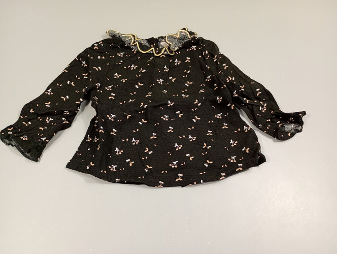 Blouse m.l noire, cerises, moins cher chez Petit Kiwi