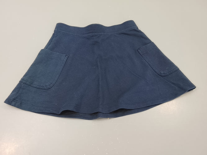 Jupe molleton bleu marine, poches latéralles, moins cher chez Petit Kiwi