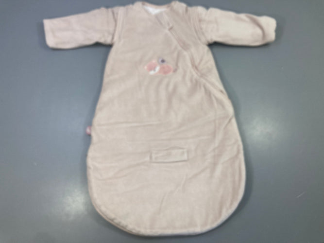Sac de couchage manches amovibles velours beige renard, moins cher chez Petit Kiwi