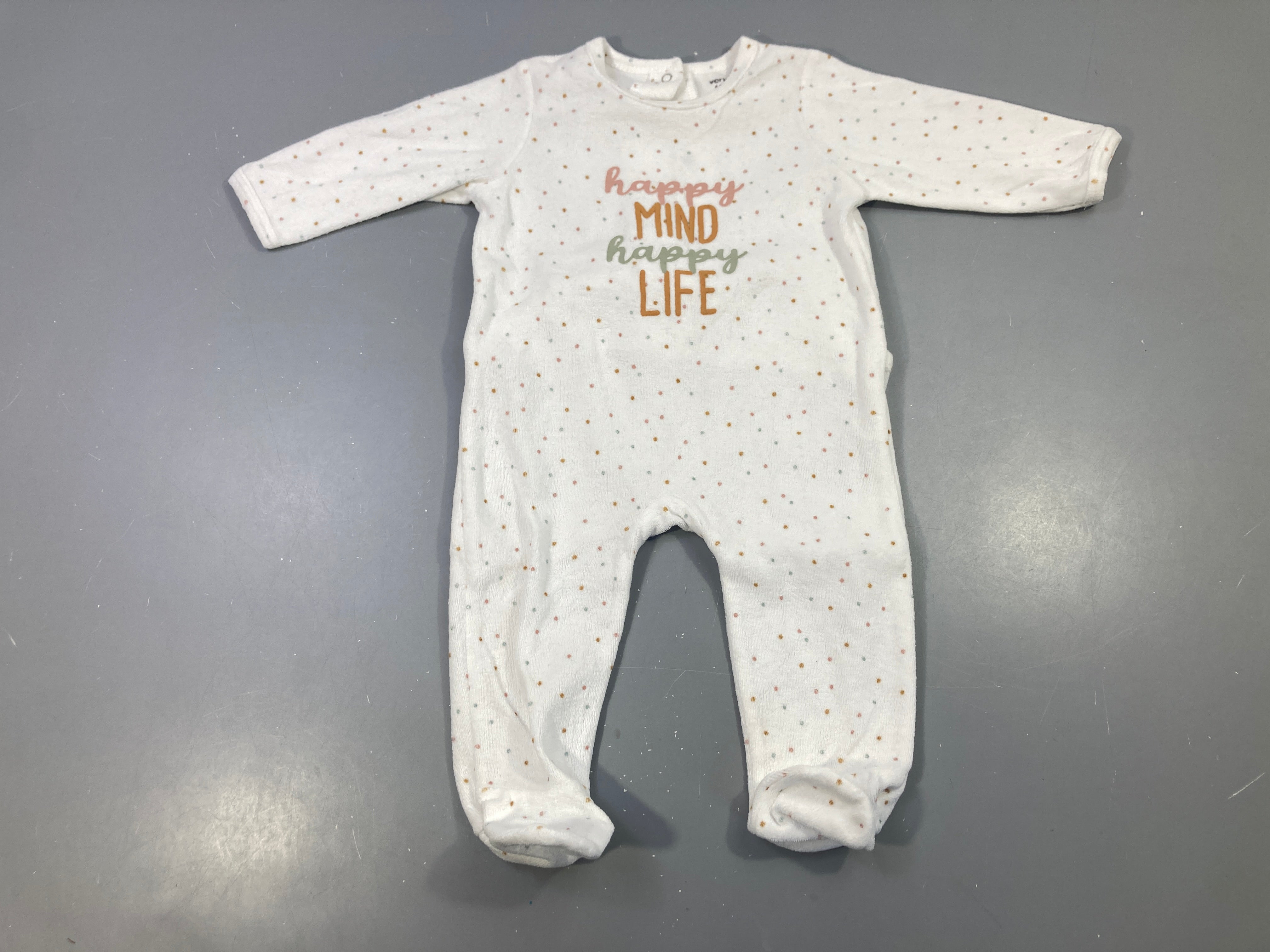 Pyjama velours écru pois Happy Mind