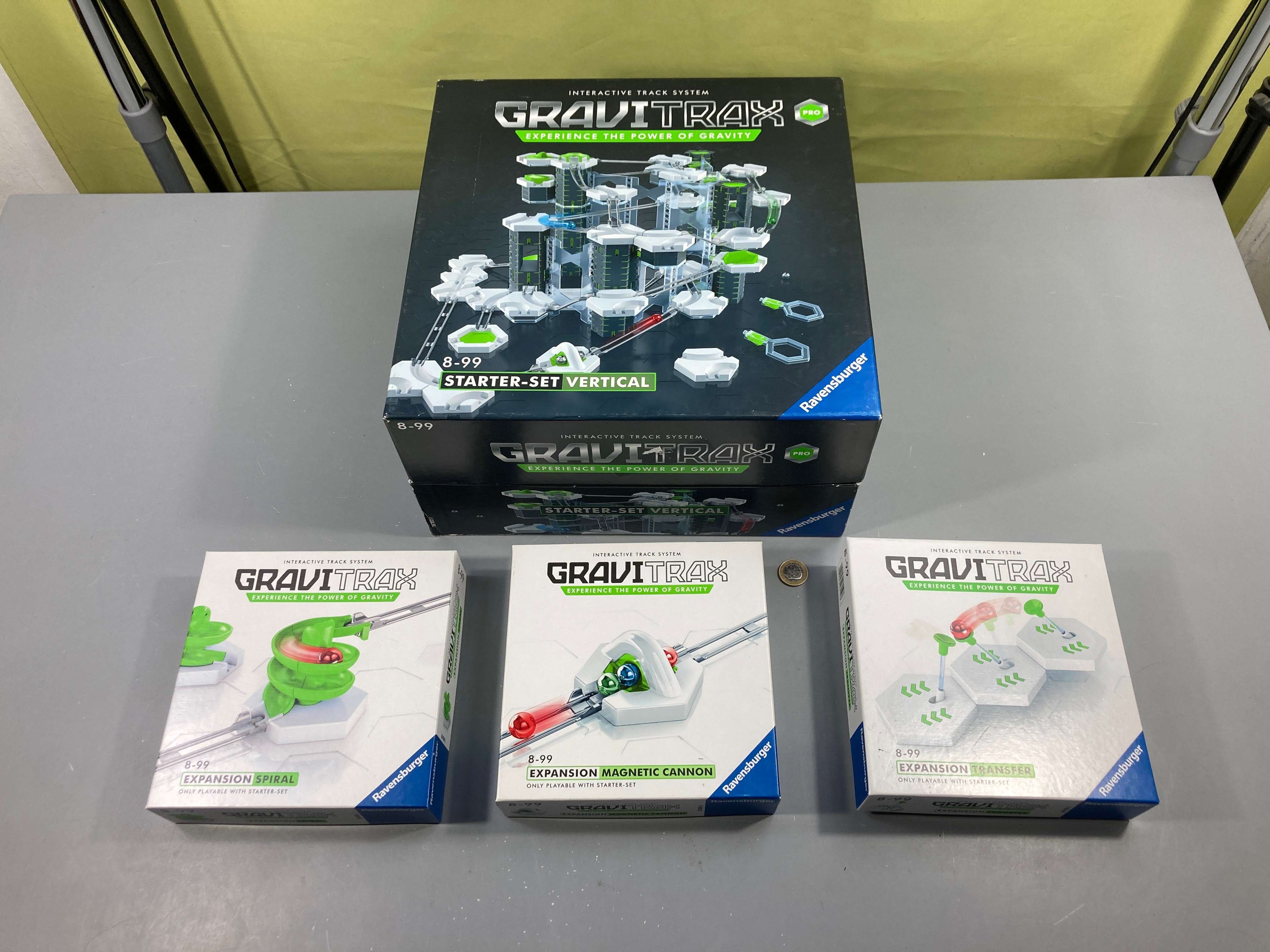 Gravitrax Starterset Pro Vertical +3 extensions: Transfert + Spirale + Canon, valeur neuf 75€