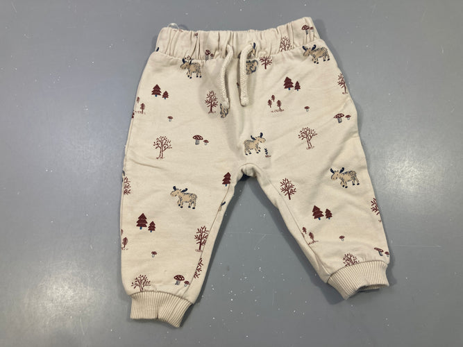 Pantalon beige forêt élans, moins cher chez Petit Kiwi