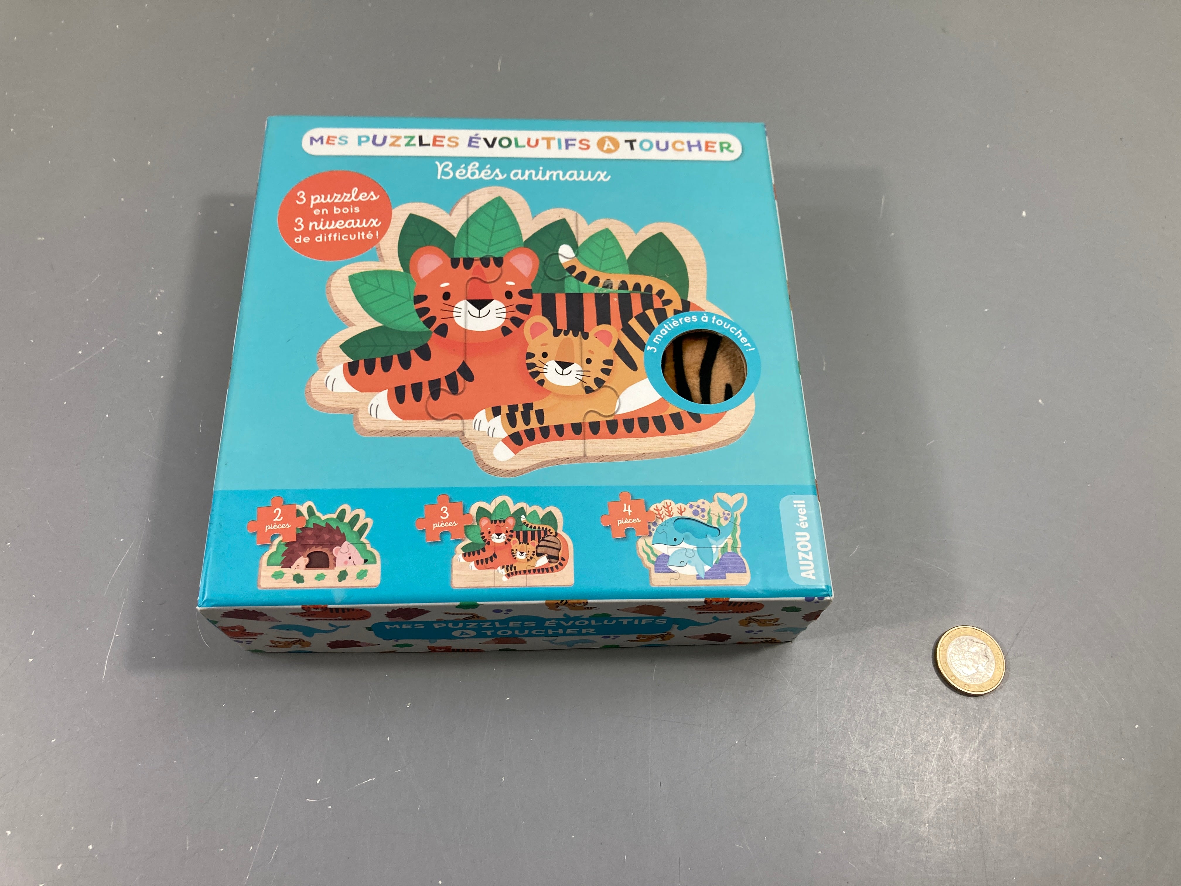 Puzzle bébés animaux évolutifs à toucher, Auzou, + 18m