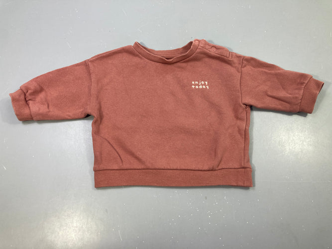 Sweat parme Enjoy Today, moins cher chez Petit Kiwi