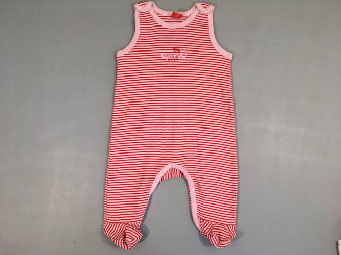 Pyjama s.m jersey rose rayé rouge esprit, moins cher chez Petit Kiwi
