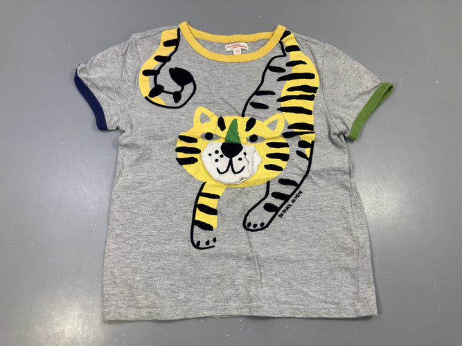 T-shirt m.c gris gris, légèrement bouloché, moins cher chez Petit Kiwi