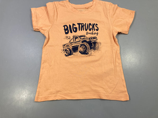 T-shirt m.c orange big trucks, moins cher chez Petit Kiwi