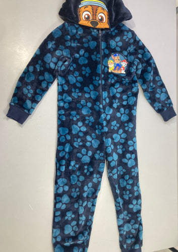 Combinaison velours zippée bleue à capuche Pat'patrouille, moins cher chez Petit Kiwi