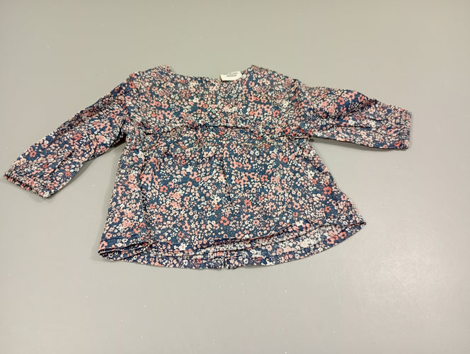 Blouse m.l bleu marine à fleurs pastels, moins cher chez Petit Kiwi