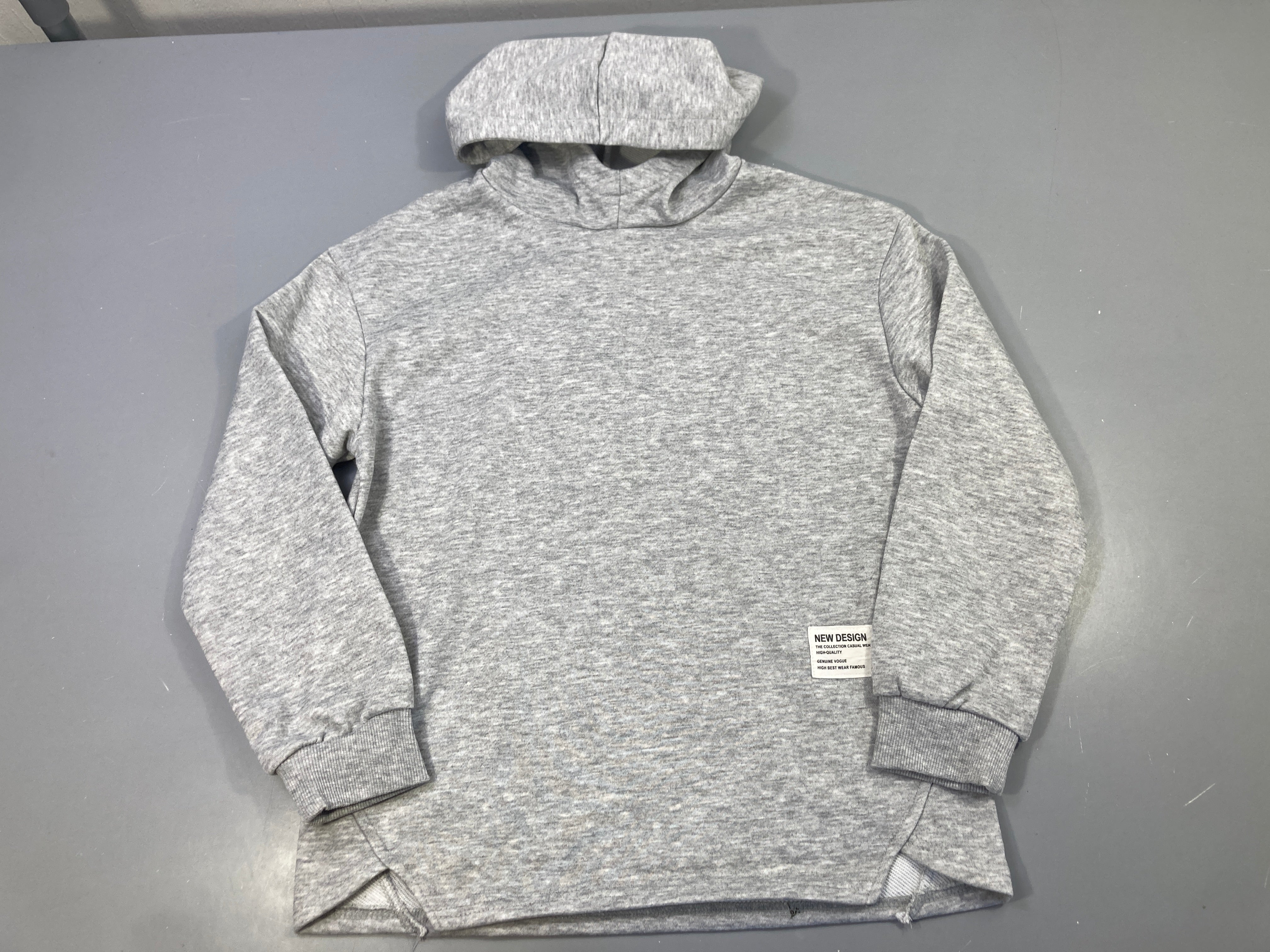 Sweat à capuche gris chiné