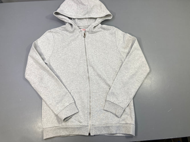 Sweat zippé à capuche gris chiné, moins cher chez Petit Kiwi