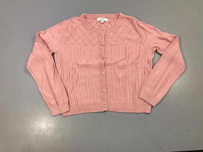 Gilet rose pâle losange texturé, moins cher chez Petit Kiwi