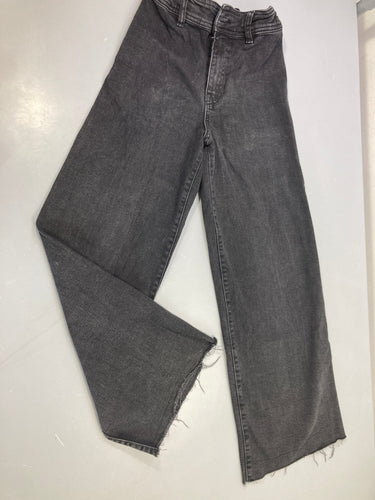 Jeans anthracite effet effiloché wide Leg, moins cher chez Petit Kiwi