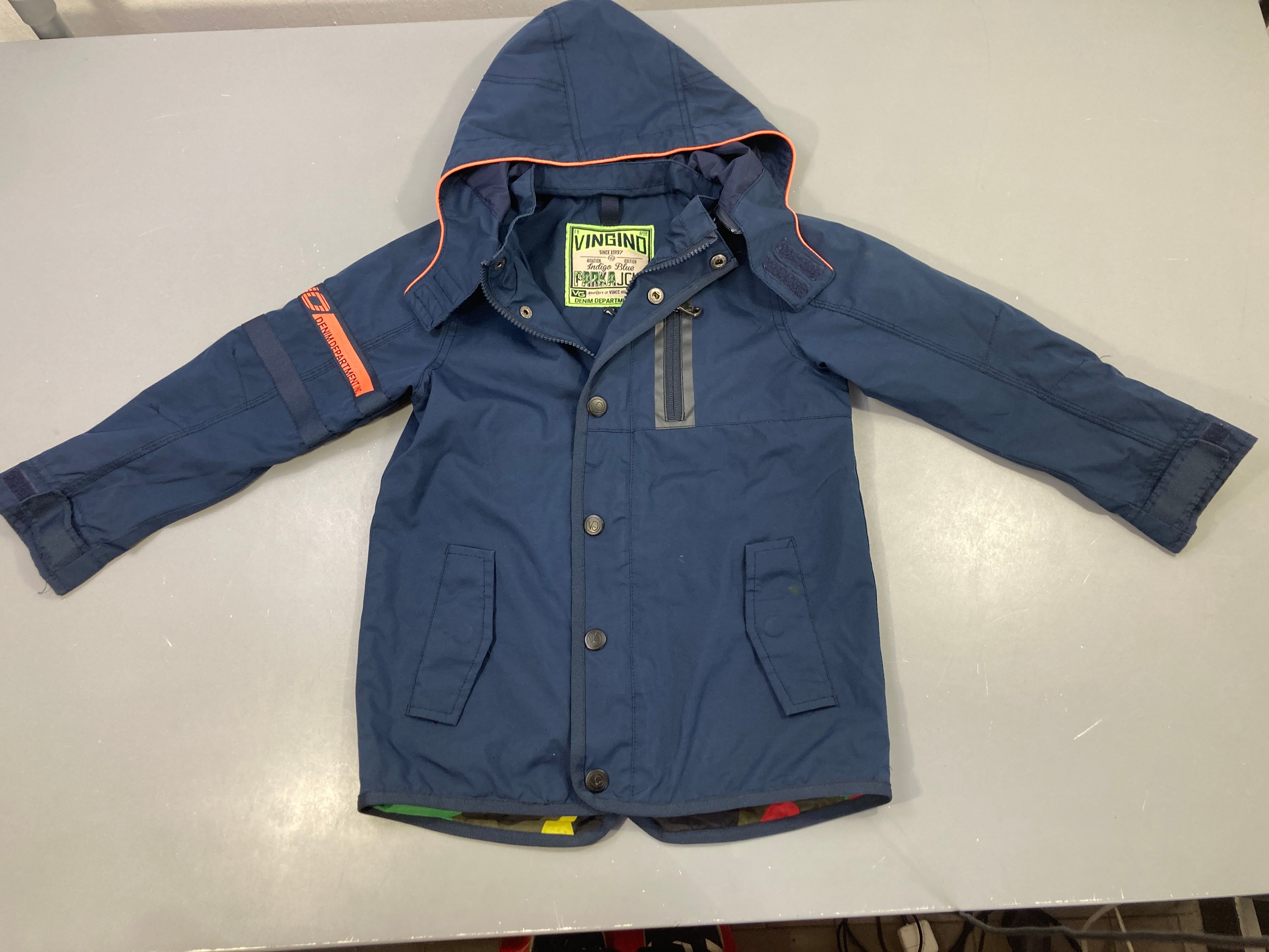 Veste légère zippée bleu foncé à capuche amovible vingino