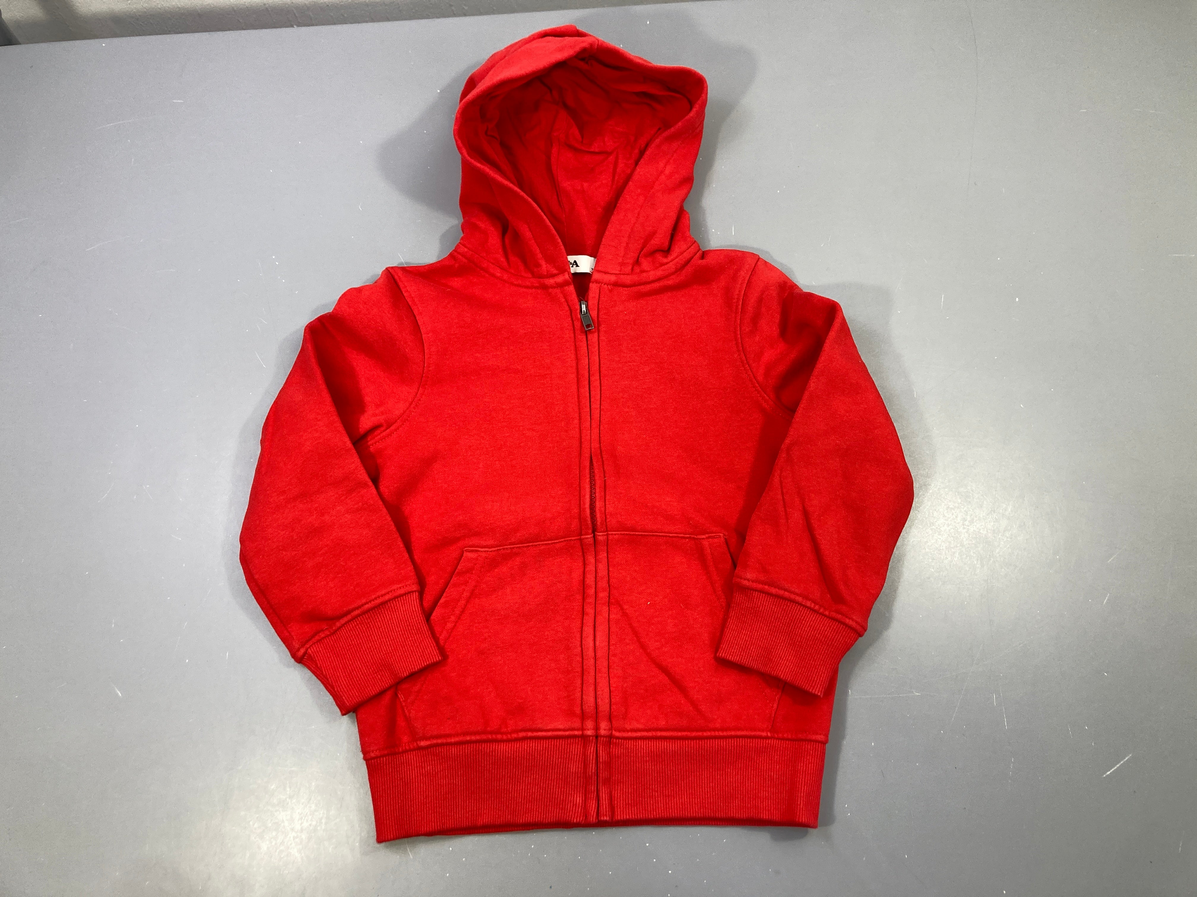 Sweat zippé à capuche rouge