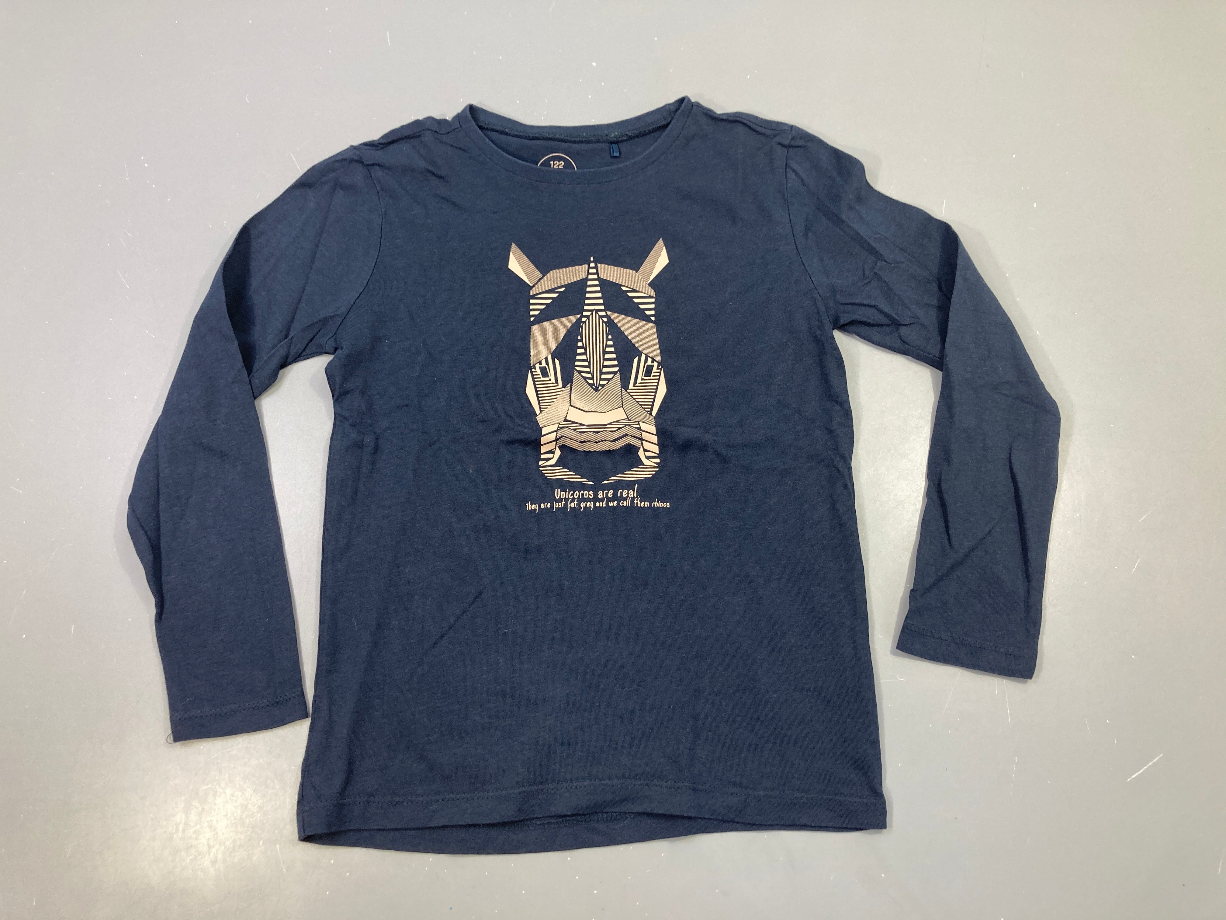 T-shirt m.l bleu foncé rhino