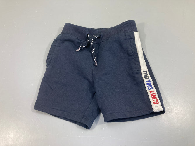 Short bleu foncé jersey épais, moins cher chez Petit Kiwi