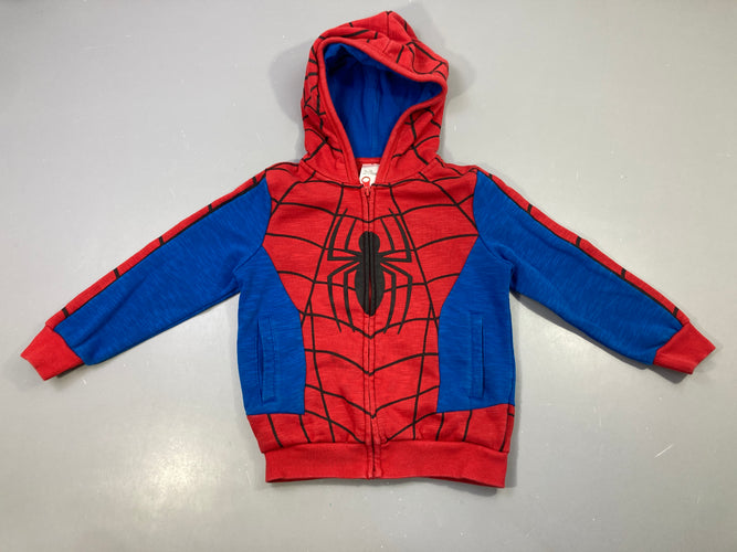 Sweat zippé à capuche Spiderman, légèrement bouloché, moins cher chez Petit Kiwi