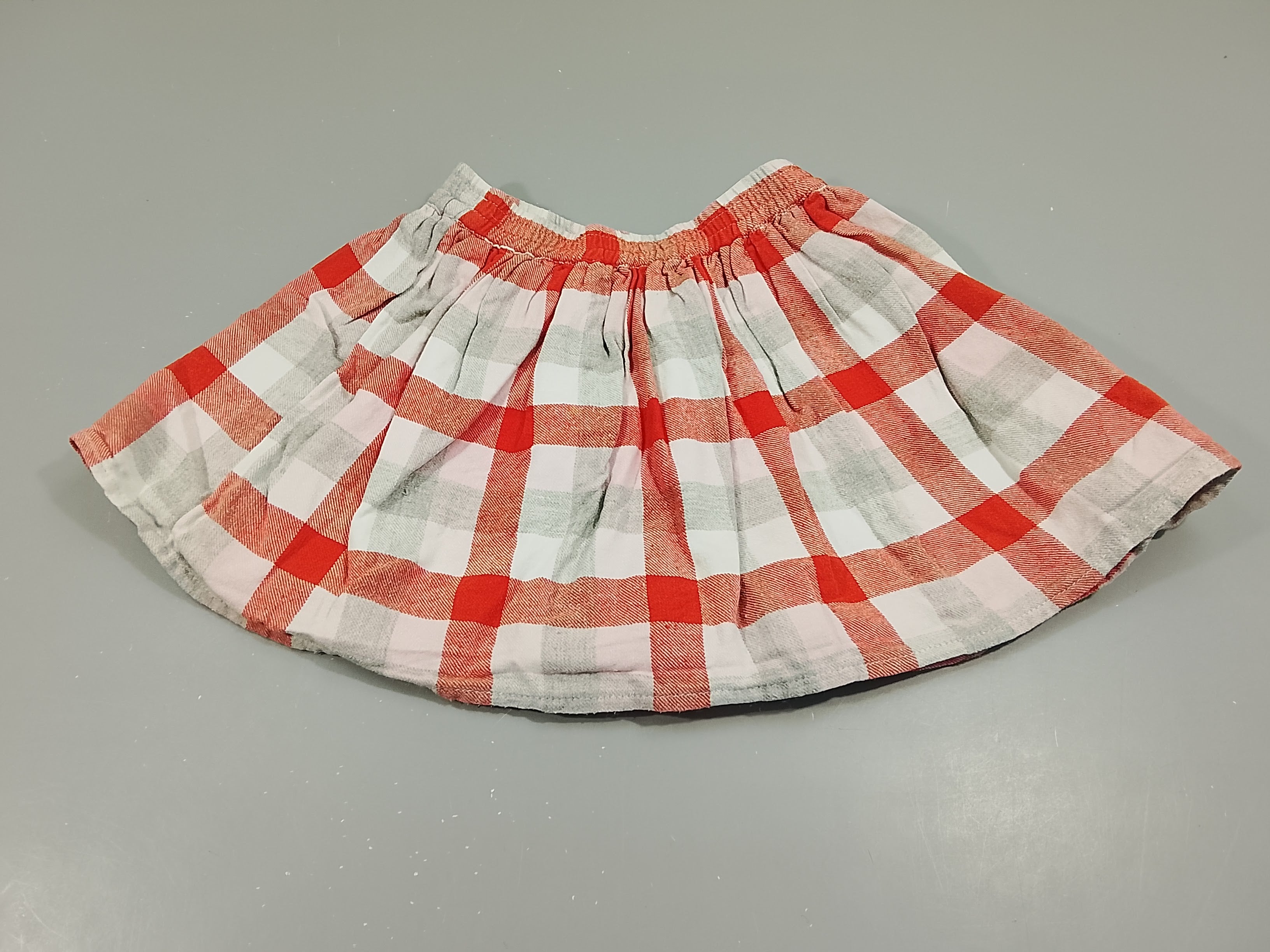 Jupe en flanelle à carreaux gris, corail, blanc,... doublé jersey