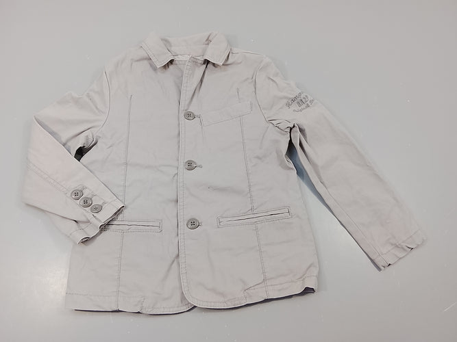 Veste grise,, poches chino très légère tache à la manche, moins cher chez Petit Kiwi
