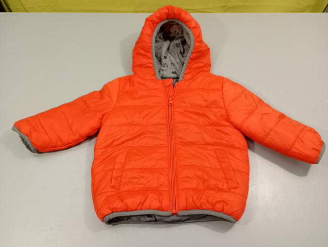 Doudoune orange zippée à capuche, moins cher chez Petit Kiwi