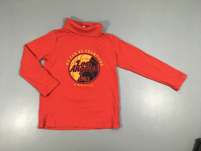 T-shirt m.l col roulé rouge Los Angeles, moins cher chez Petit Kiwi