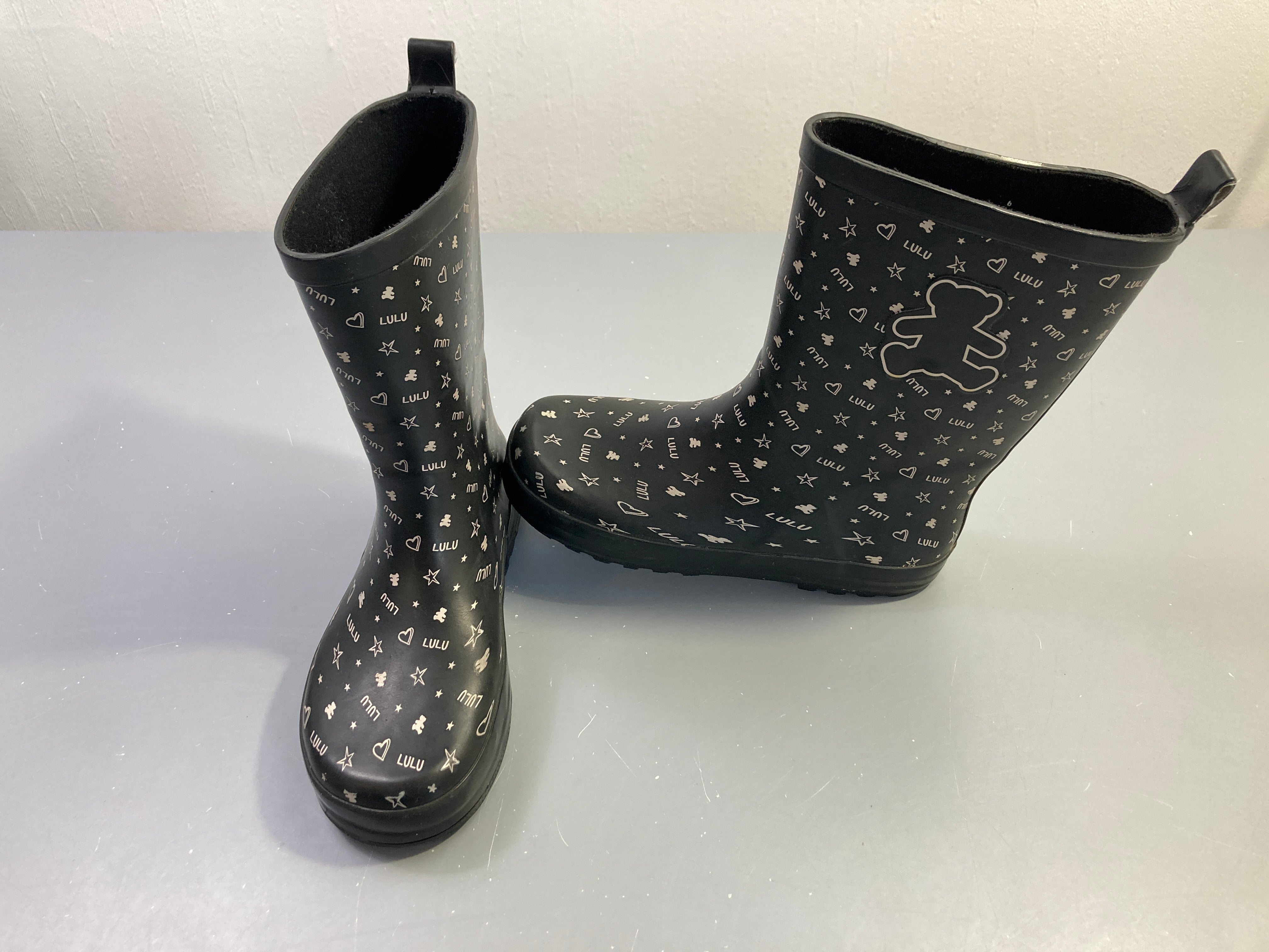 Bottes de pluie noires imprimé ours étoiles, Lulu 33