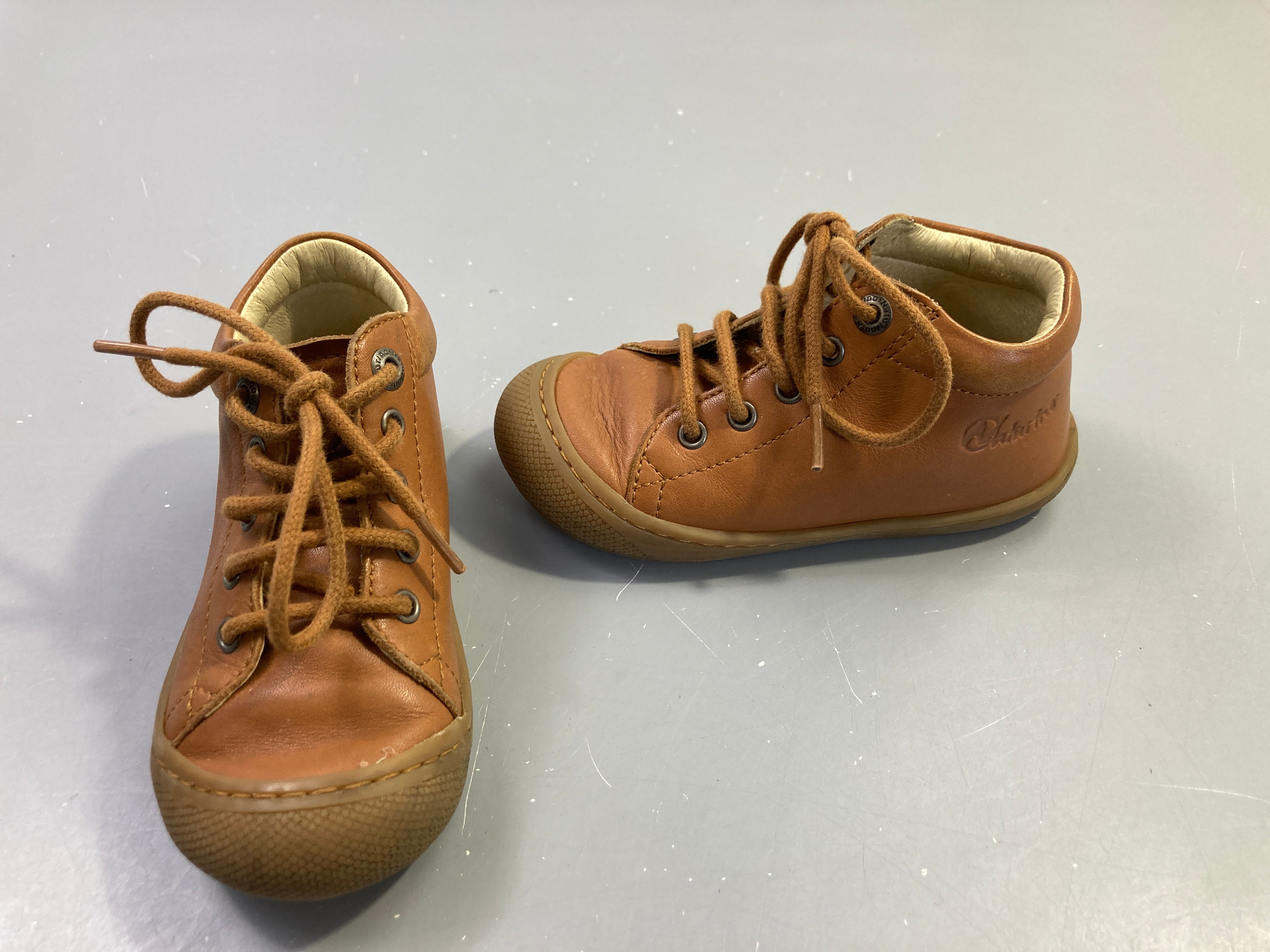 Chaussures montantes marron cuir lacets, Naturino, 23