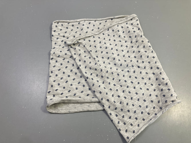 Snood gris chiné motifs bleu marine, moins cher chez Petit Kiwi