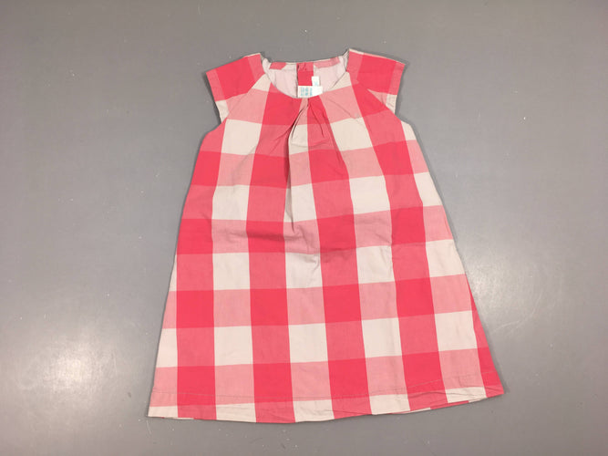 Robe m.c à carreaux rose-blanc, moins cher chez Petit Kiwi