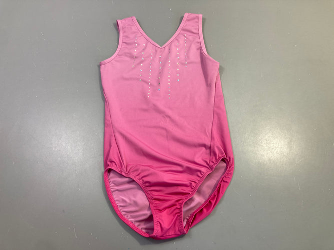 Justaucorps gym s.m rose fuchsia strass, moins cher chez Petit Kiwi