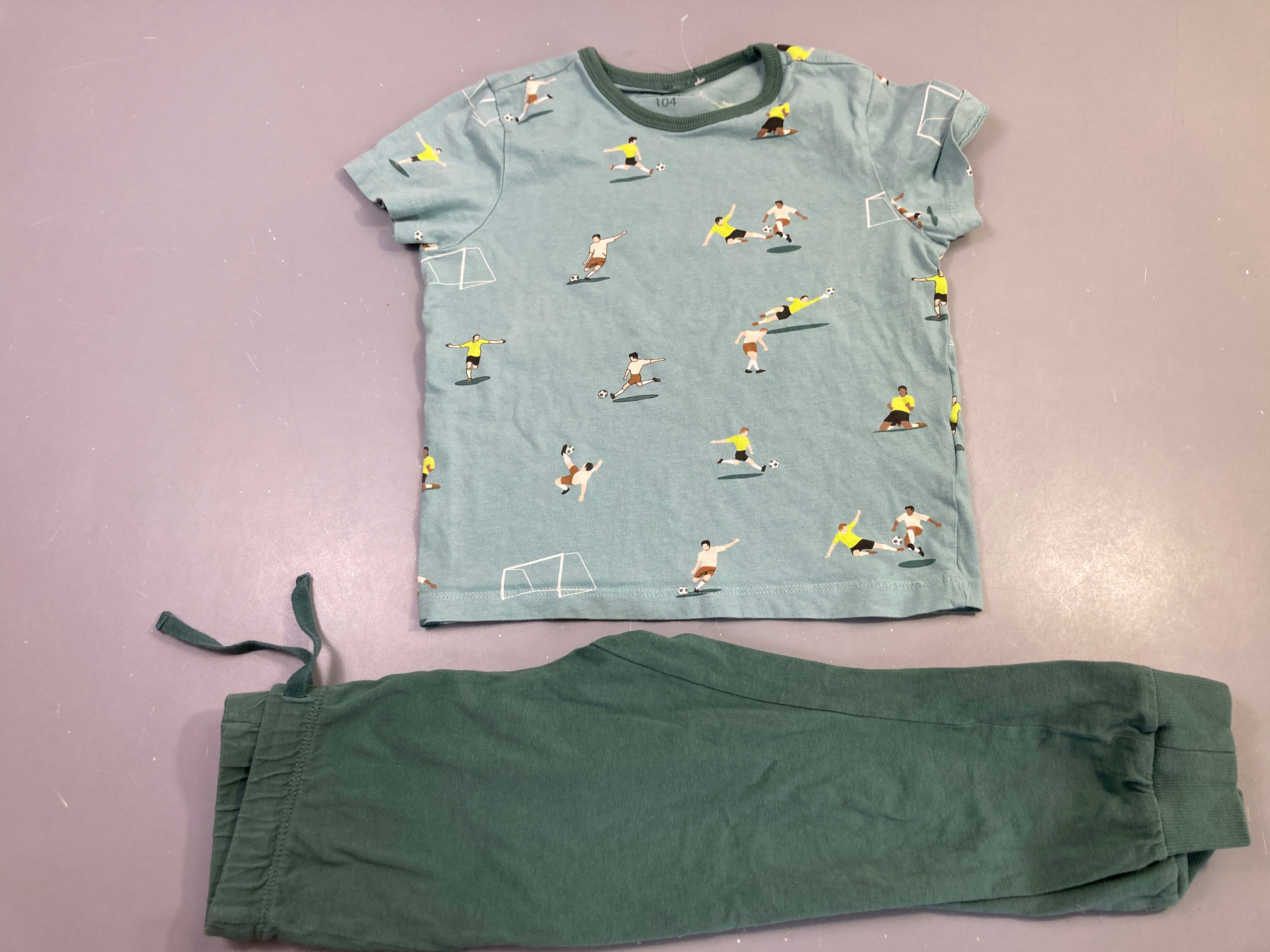 Pyjama 2pcs jersey m.c vert foot
