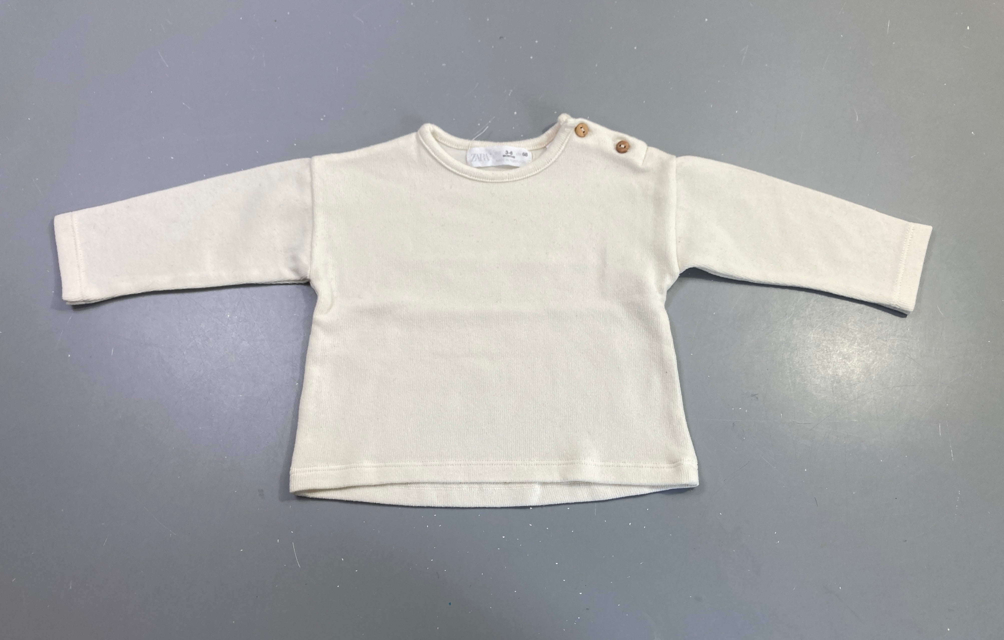 T-shirt m.l écru boutons