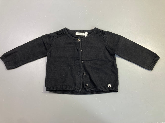 Gilet noir dentelle épaules, moins cher chez Petit Kiwi
