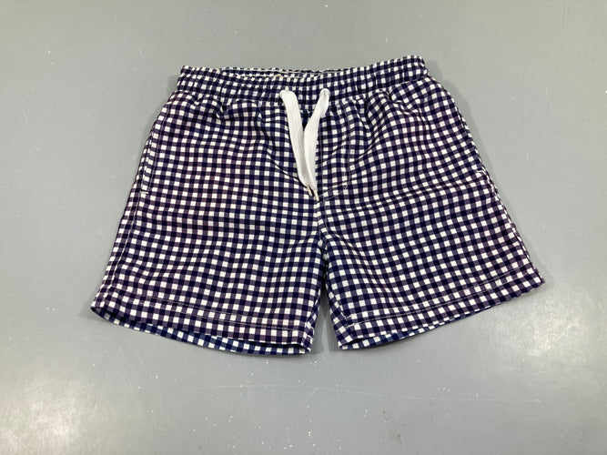 Maillot short à carreaux blanc/bleu marine, Monoprix, moins cher chez Petit Kiwi