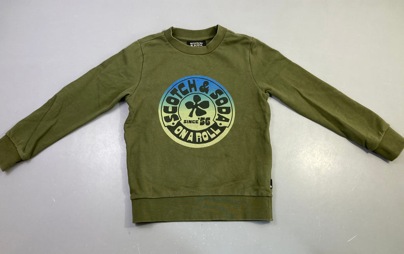 Sweat kaki logo scotch&soda, moins cher chez Petit Kiwi