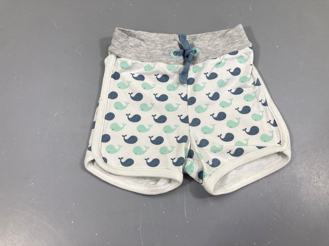 Short jersey blanc baleines, moins cher chez Petit Kiwi