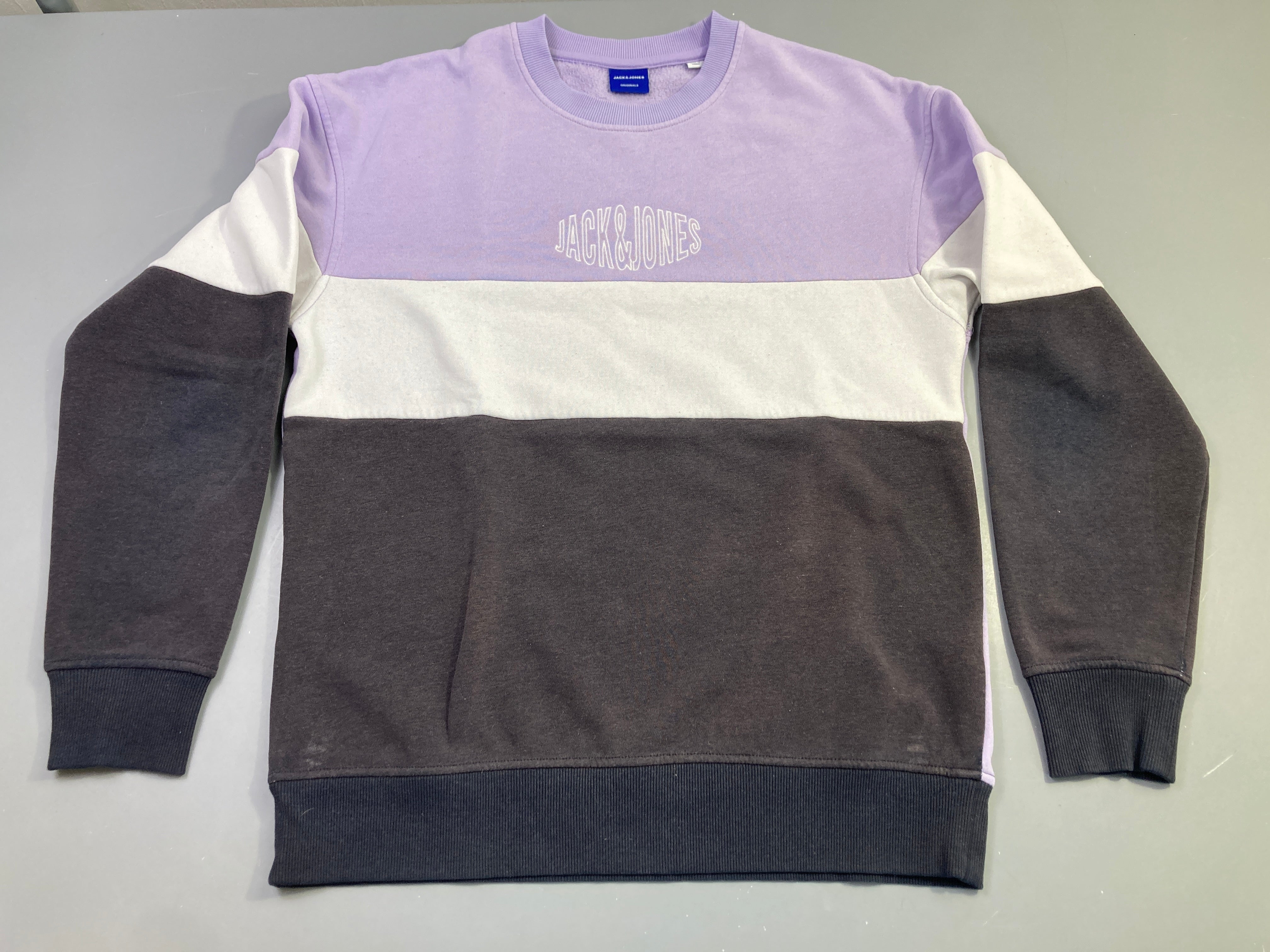 Sweat rayé lilas gris anthracite