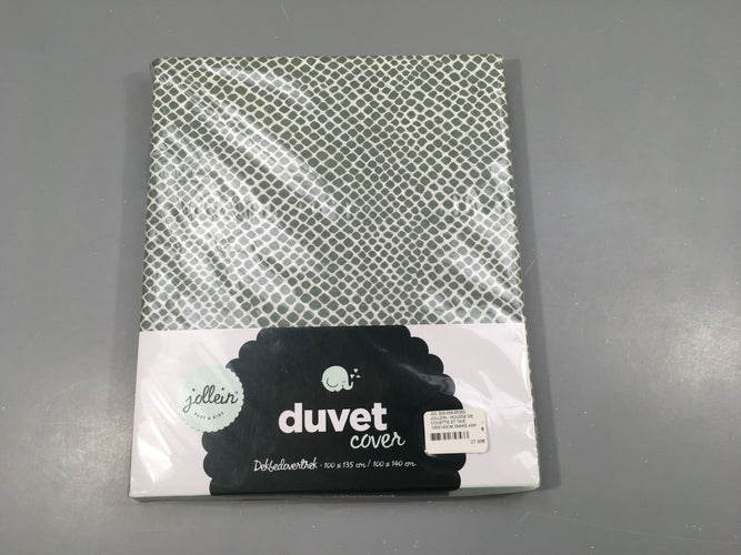 NEUF Housse de couette et taie, 100x140cm motifs serpent, Jollein, moins cher chez Petit Kiwi