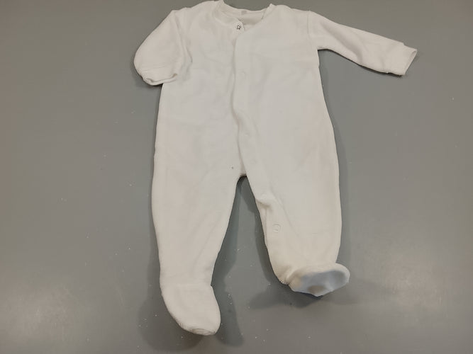 Pyjama velours blanc texturé, moins cher chez Petit Kiwi