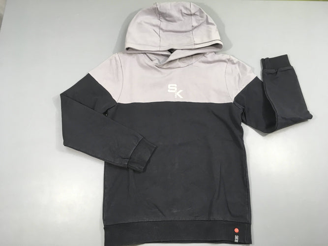 Sweat à capuche  bleu-gris SKRK, moins cher chez Petit Kiwi