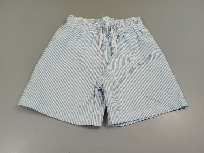 Maillot short rayé bleu clair, blanc ( pas   de taille indiquée estimée 8a), moins cher chez Petit Kiwi