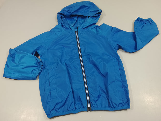 Coupe-vent zippé à capuche  bleu, moins cher chez Petit Kiwi