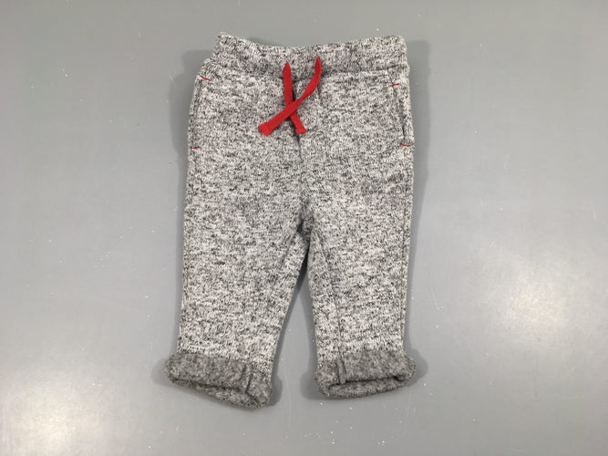 Pantalon mailles gris chiné à revers, moins cher chez Petit Kiwi