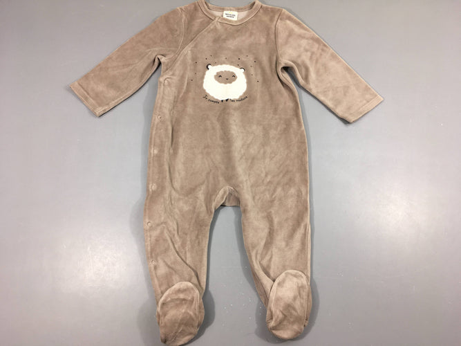 Pyjama velours moutarde lion, moins cher chez Petit Kiwi