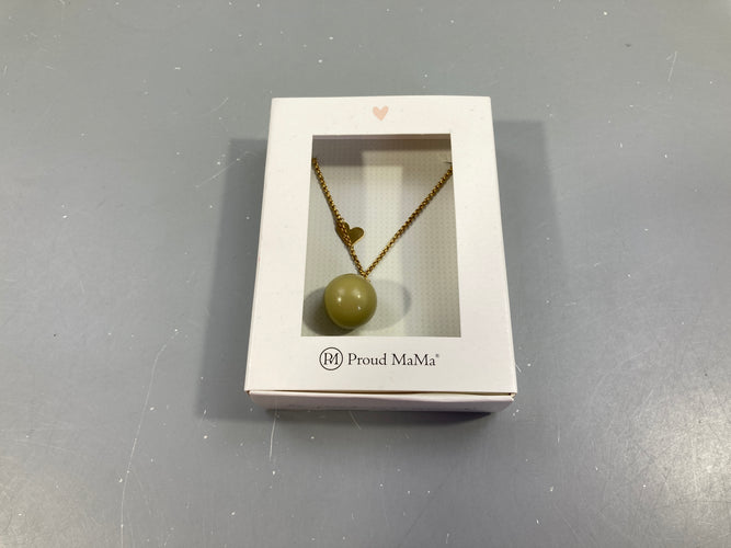Collier Bola de grossesse - Féline Vert/Taupe - 20mm, Proud Mama, moins cher chez Petit Kiwi