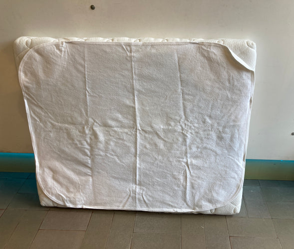 Parc cubic taupe réglable sur 3  hauteurs + Matelas déhoussable avec Alèse (auréolée)  L-99cm l-80cm Traces/petits coup sur pans latéraux., moins cher chez Petit Kiwi