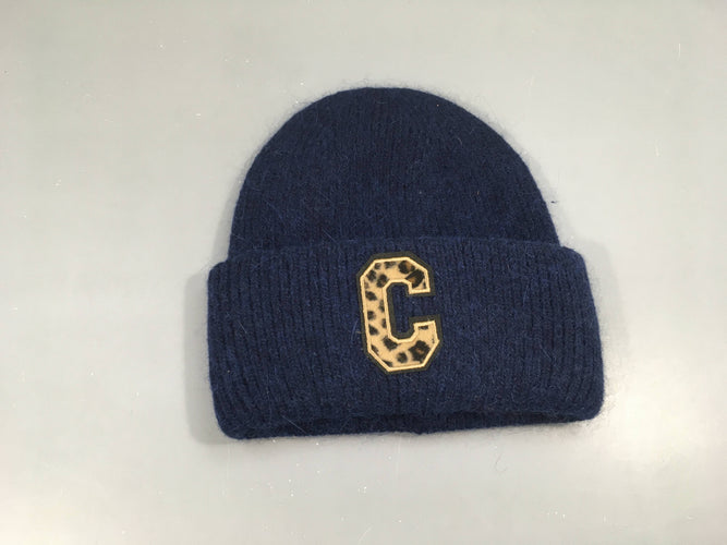 Bonnet bleu C, 20%  angora, moins cher chez Petit Kiwi