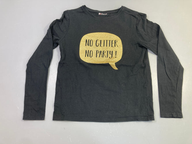 T-shirt ml noir no glitter no party, moins cher chez Petit Kiwi