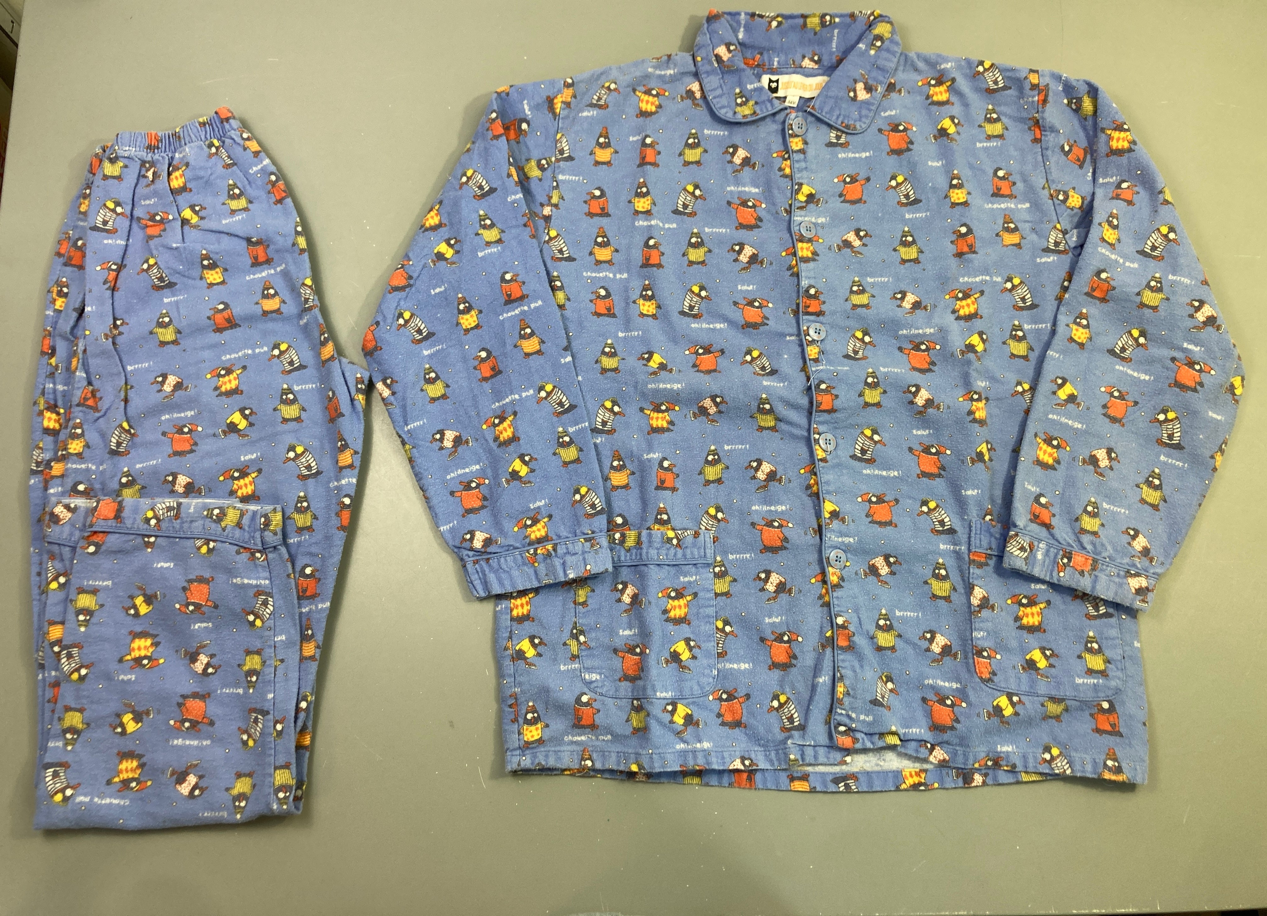 Pyjama 2 pièces bleu pingouins-bouloché